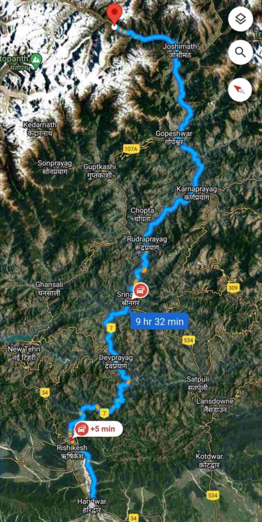 how to reach kedarnath distance from delhi in hindi